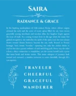 Saira custom name art showing meaning and origin in blue