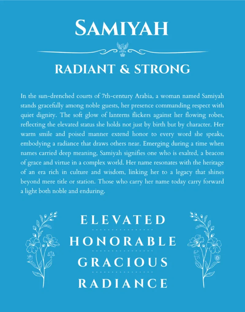 Samiyah custom name print for wall display in blue
