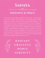 Sanaya personalized name meaning print in pink
