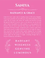 Saniya name origin print with meaning and traits in pink