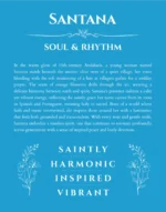 Santana name origin print with meaning and traits in blue