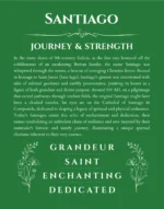 Santiago custom name print for wall display in dark green