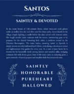 Santos name meaning gift print in deep blue
