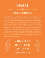 Semaj name origin print with meaning and traits in orange