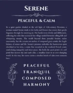 Serene personalized name meaning print in navy blue