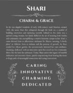 Shari name meaning gift print in gray