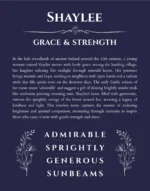 Shaylee name meaning gift print in navy blue