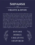 Shivansh name origin print with meaning and traits in navy blue