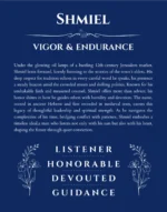 Shmiel personalized name print with origin and traits in deep blue