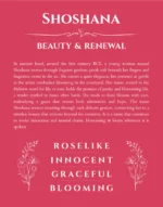 Shoshana name origin print with meaning and traits in red