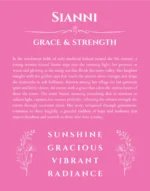 Sianni name meaning gift print in pink