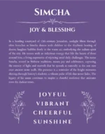 Simcha name origin print with meaning and traits in purple