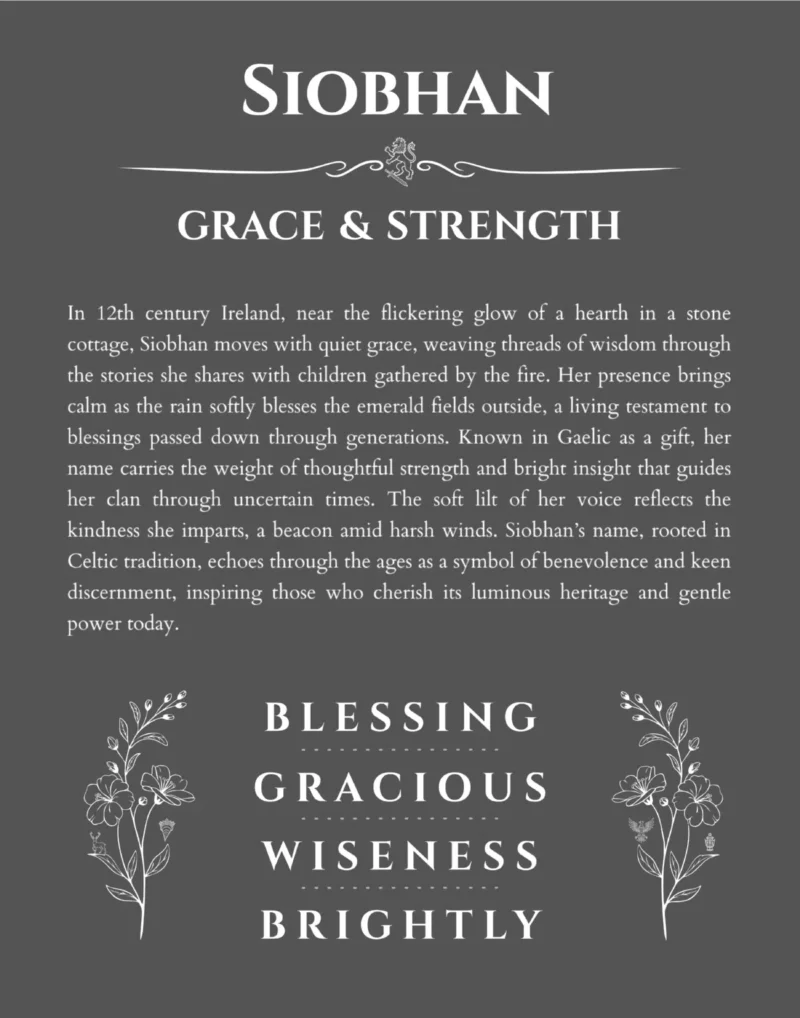 Siobhan custom name meaning print in gray