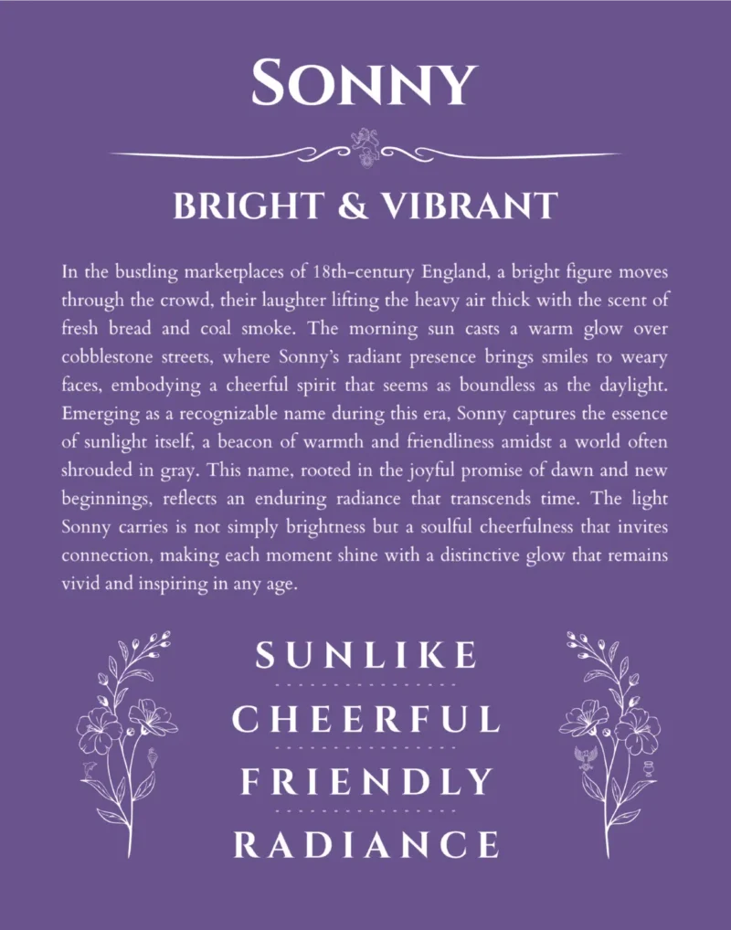 Sonny custom name print for wall display in purple
