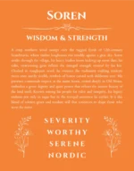 Soren personalized wall art with the story of your name in orange