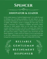 Spencer custom name meaning print in dark green