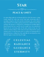 Star name origin print with meaning and traits in blue