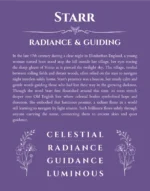 Starr name origin print with meaning and traits in purple