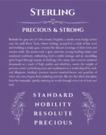 Sterling personalized wall art with the story of your name in purple