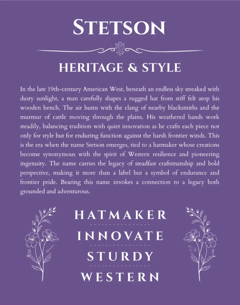 Stetson custom name print for wall display in purple