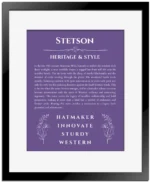 Stetson custom name print for wall display in purple with black matte frame