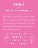 Stone personalized name print with origin and traits in pink