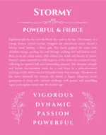 Stormy personalized name art with origin story in pink