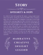 Story custom name art showing meaning and origin in purple
