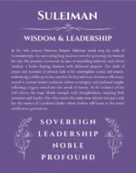 Suleiman personalized name print with origin and traits in purple