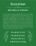 Sullivan custom name art showing meaning and origin in dark green