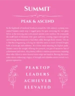Summit name origin print with meaning and traits in pink