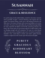 Susannah custom name meaning print in navy blue