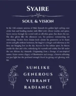 Syaire name origin print with meaning and traits in navy blue