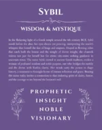 Sybil name meaning gift print in purple