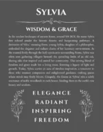 Sylvia custom name print for wall display in gray