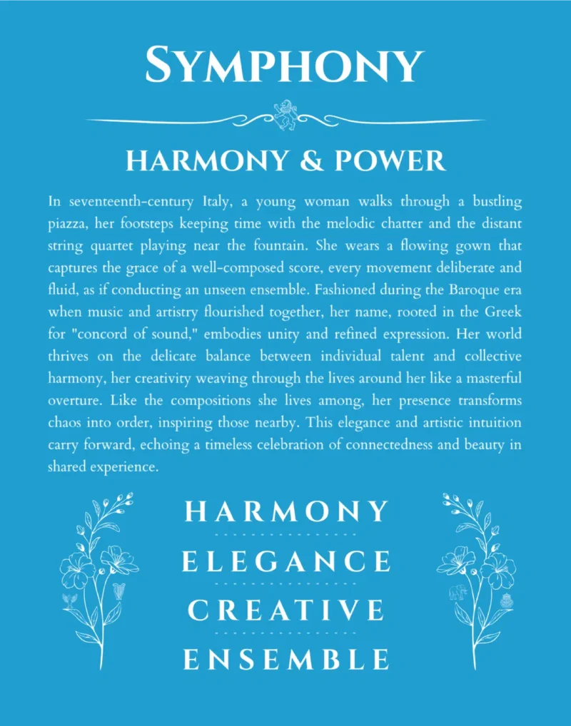 Symphony name meaning gift print in blue