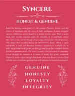 Syncere custom name art showing meaning and origin in red