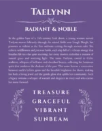 Taelynn custom name meaning print in purple