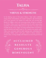 Talha custom name meaning print in pink