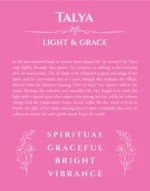 Talya custom name art showing meaning and origin in pink