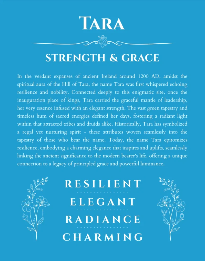 Tara custom name meaning print in blue