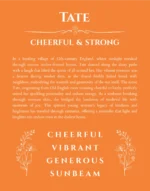 Tate name meaning gift print in orange