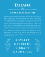 Tatiana custom name print for wall display in blue