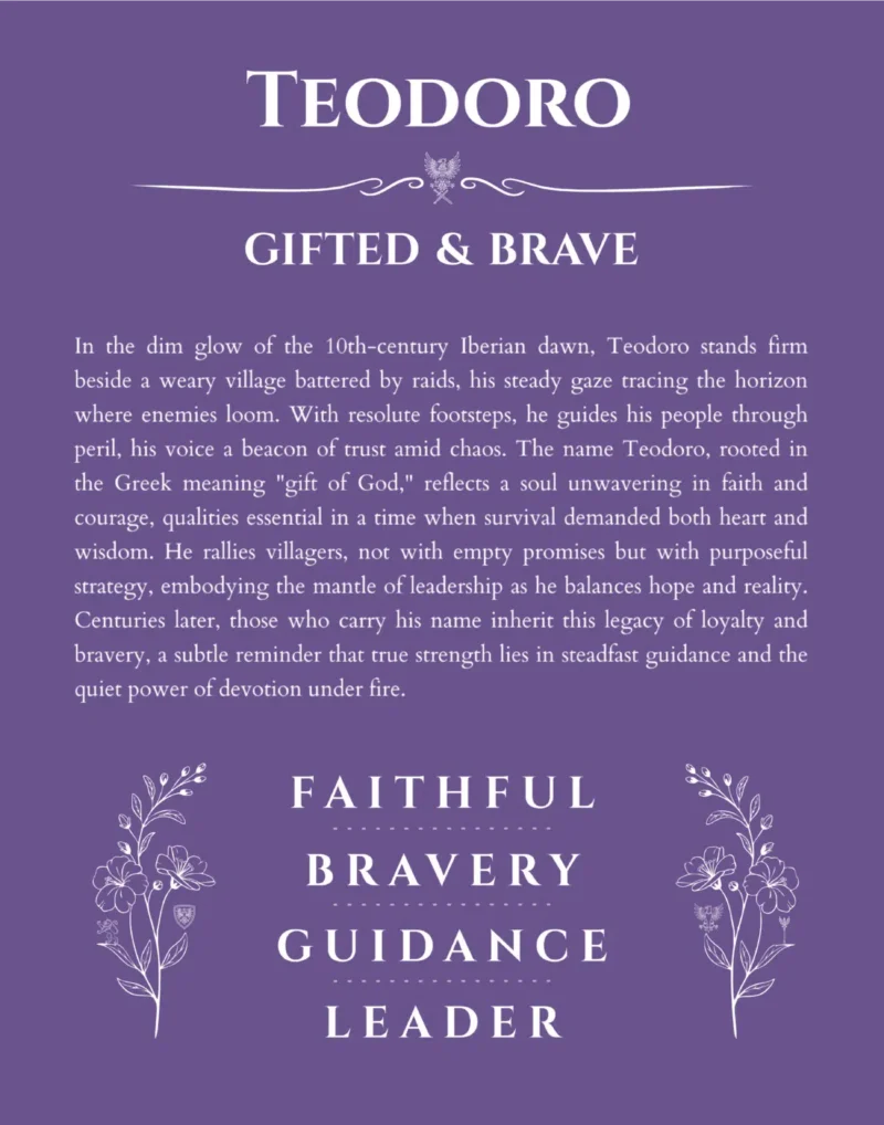 Teodoro custom name print for wall display in purple