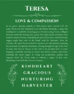 Teresa personalized wall art with the story of your name in dark green
