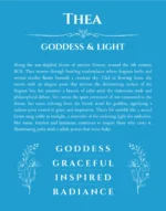 Thea name origin print with meaning and traits in blue