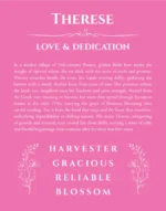 Therese name meaning gift print in pink