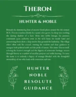 Theron personalized name print with origin and traits in dark green