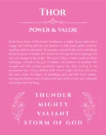 Thor name meaning wall art by Get Your Story in pink