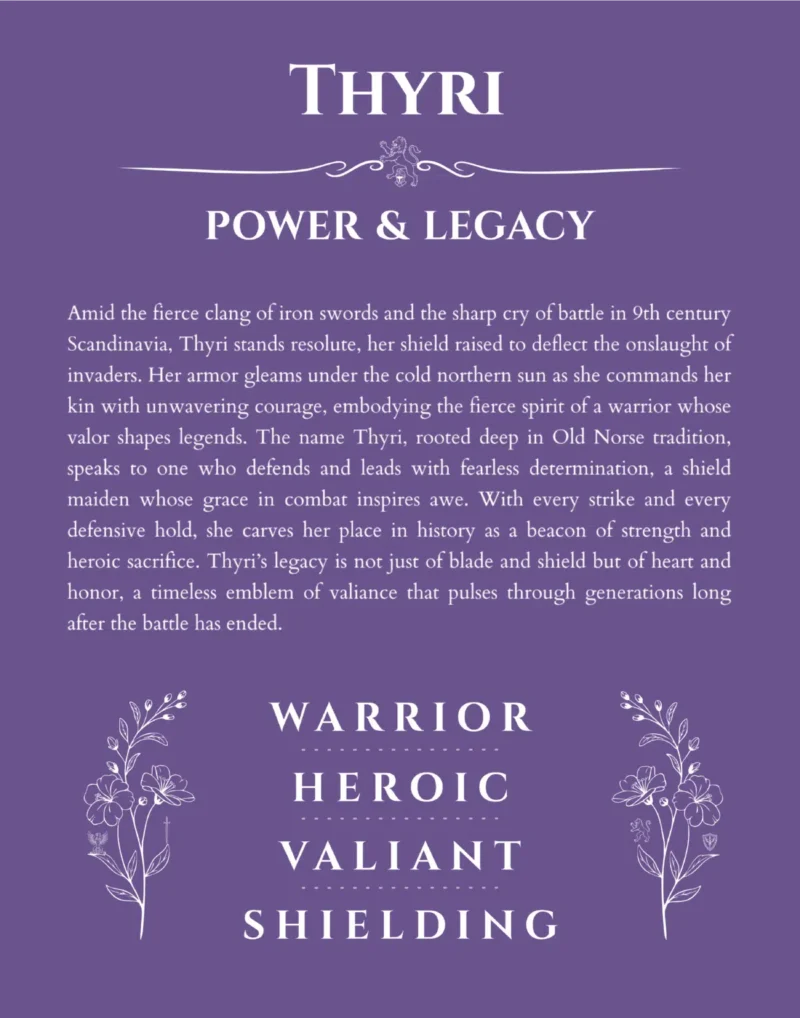 Thyri custom name meaning print in purple